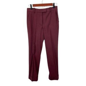 COS Wool Suit Trousers Womens XXS Burgundy Red Tailored Slim Fit Dress Pants‎